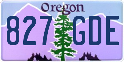 OR license plate 827GDE