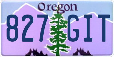 OR license plate 827GIT