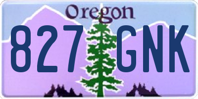 OR license plate 827GNK
