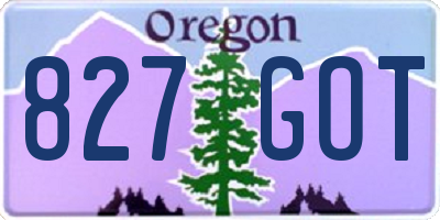 OR license plate 827GOT