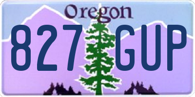 OR license plate 827GUP