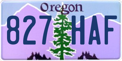 OR license plate 827HAF