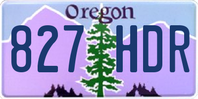 OR license plate 827HDR
