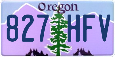 OR license plate 827HFV