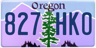 OR license plate 827HKO