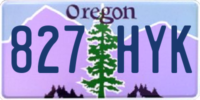 OR license plate 827HYK