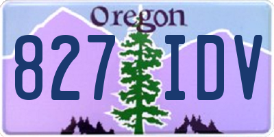 OR license plate 827IDV