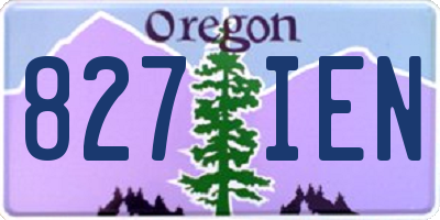 OR license plate 827IEN