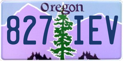 OR license plate 827IEV