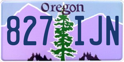 OR license plate 827IJN