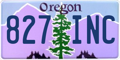 OR license plate 827INC
