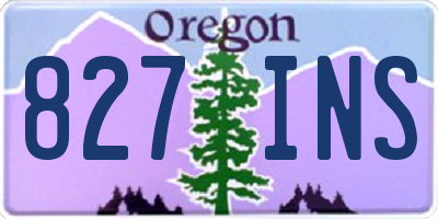 OR license plate 827INS