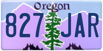 OR license plate 827JAR