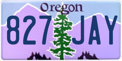 OR license plate 827JAY
