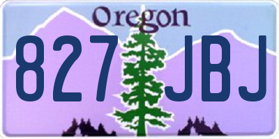 OR license plate 827JBJ