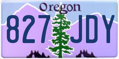 OR license plate 827JDY