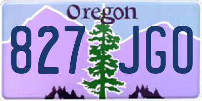 OR license plate 827JGO