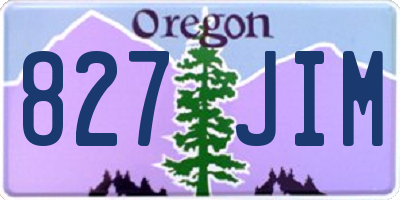 OR license plate 827JIM