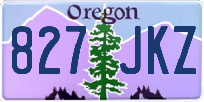 OR license plate 827JKZ