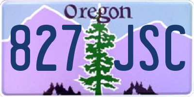 OR license plate 827JSC