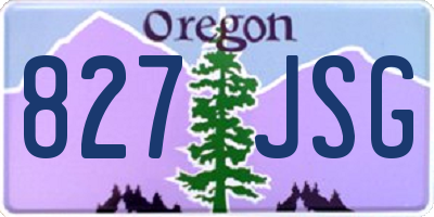 OR license plate 827JSG