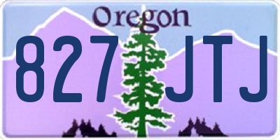 OR license plate 827JTJ