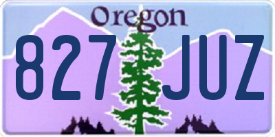 OR license plate 827JUZ
