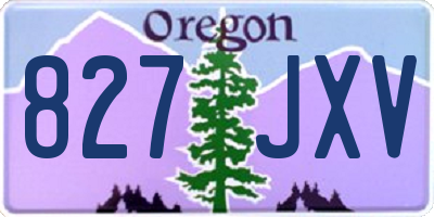 OR license plate 827JXV