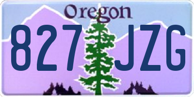 OR license plate 827JZG