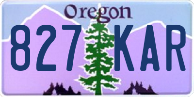 OR license plate 827KAR