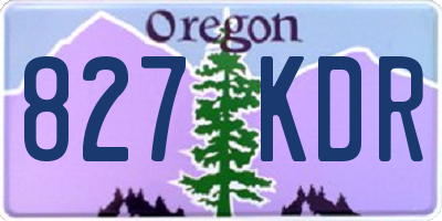 OR license plate 827KDR