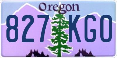 OR license plate 827KGO