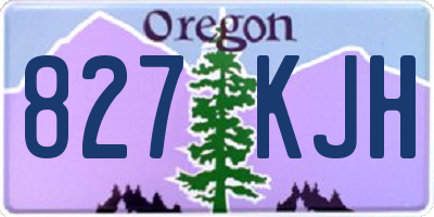 OR license plate 827KJH