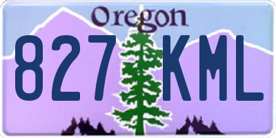 OR license plate 827KML