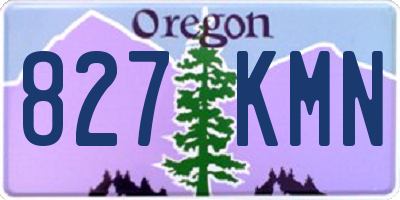 OR license plate 827KMN