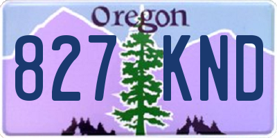 OR license plate 827KND