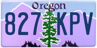 OR license plate 827KPV