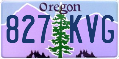 OR license plate 827KVG