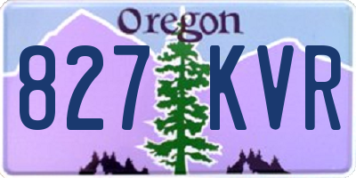 OR license plate 827KVR