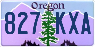 OR license plate 827KXA