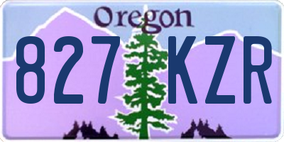 OR license plate 827KZR