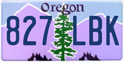 OR license plate 827LBK