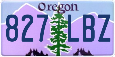 OR license plate 827LBZ