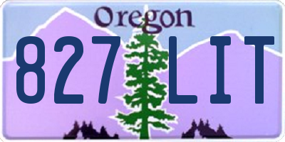 OR license plate 827LIT
