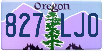 OR license plate 827LJO