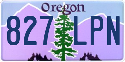 OR license plate 827LPN