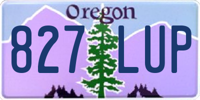 OR license plate 827LUP