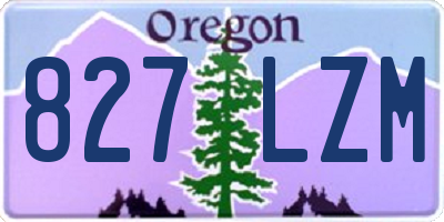OR license plate 827LZM