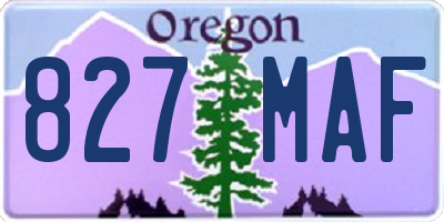 OR license plate 827MAF