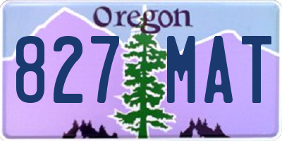 OR license plate 827MAT